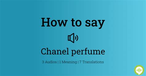 chanel perfume pronunciation